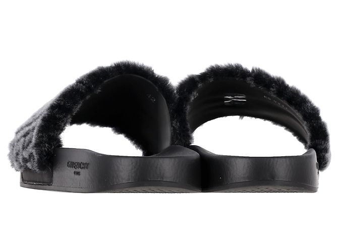Pantofole in gomma nera con stampa logo Givenchy - vista 5