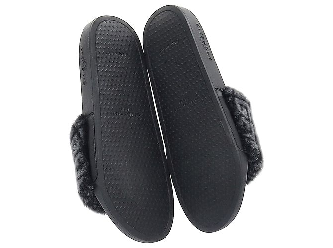 Pantofole in gomma nera con stampa logo Givenchy - vista 7