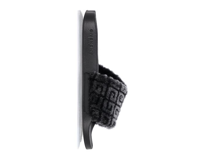 Pantofole in gomma nera con stampa logo Givenchy - vista 8