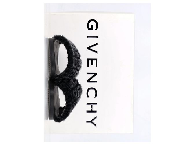 Pantofole in gomma nera con stampa logo Givenchy - vista 9