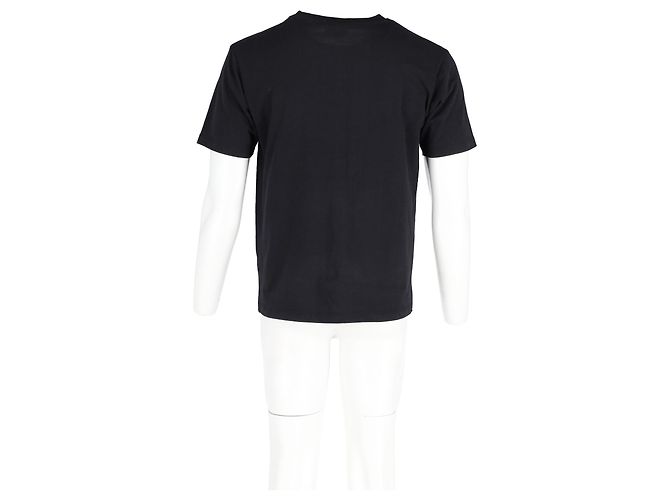 T-shirt in cotone nero con stampa logo cavallo Hermès - vista 6
