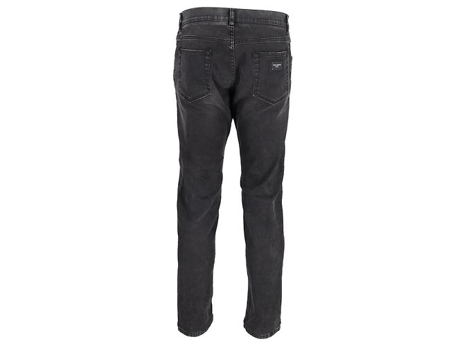 Dolce & Gabbana Straight Leg Jeans in Grey Denim - view 3
