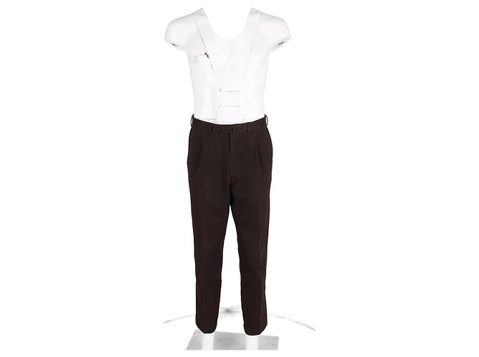 Autre Marque Pantaloni Ermenegildo Zegna in cotone marrone - vista 4