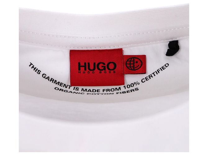 Hugo Boss T-shirt Hugo Heart Logo in cotone bianco - vista 4