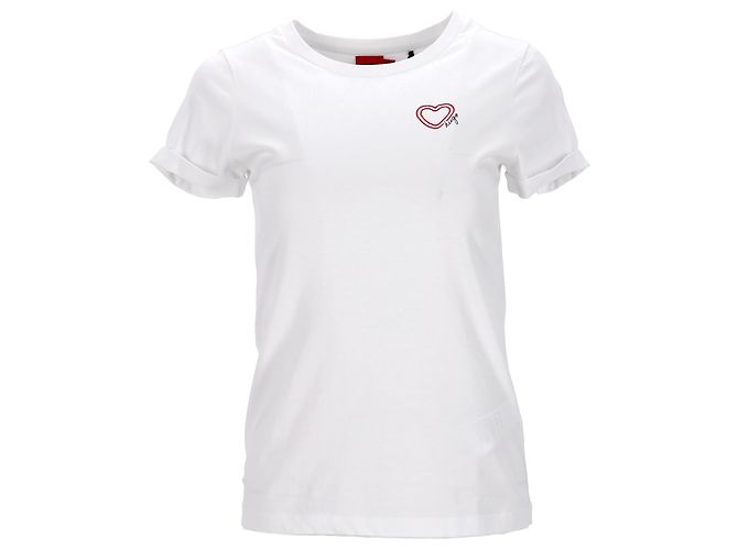 Hugo Boss T-shirt Hugo Heart Logo in cotone bianco - vista 6