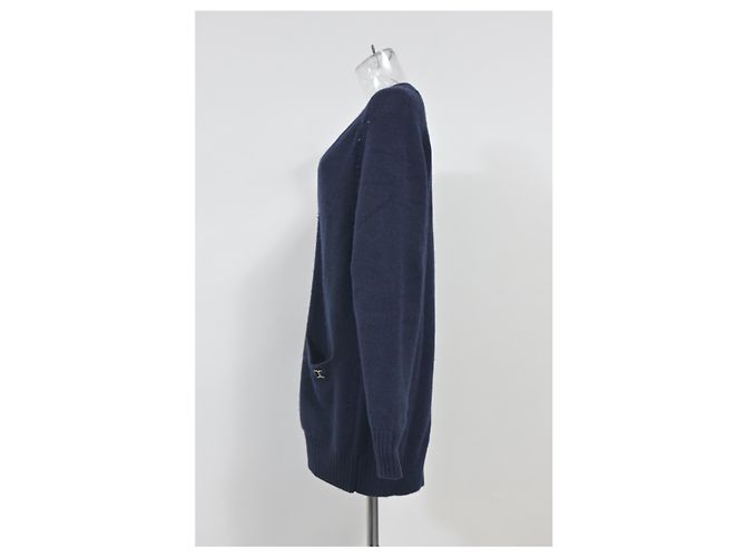 Chloé Cardigã de botão V em cashmere azul marinho da Chloe Generous - vista 7