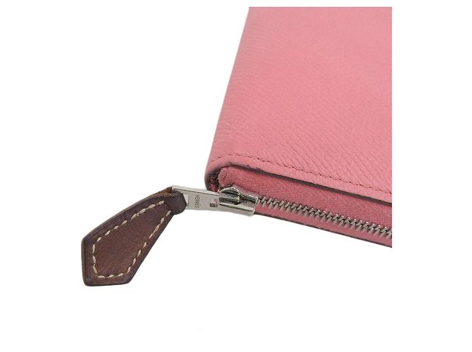 Hermès Portafoglio Hermes Azap Long in seta nel cuoio Epsom Rosa - vista 5
