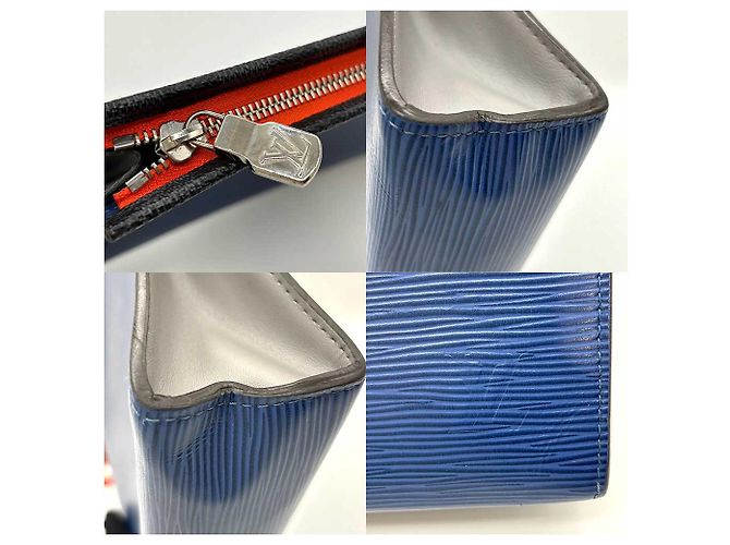 Clutch Pochette Voyage MM Blu Navy Louis Vuitton - vista 5