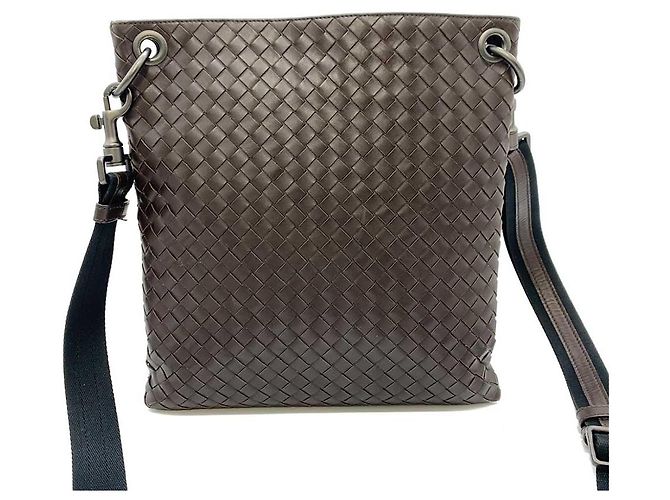 Borsa a tracolla in pelle Intrecciato Bottega Veneta marrone - vista 2