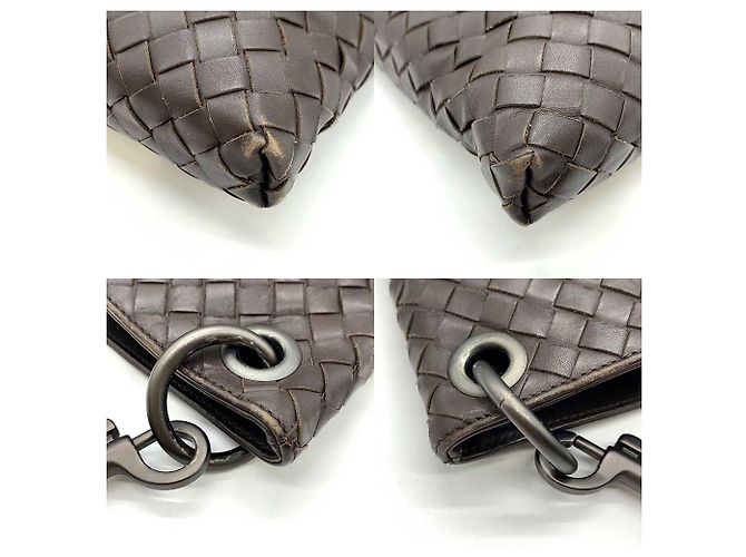 Borsa a tracolla in pelle Intrecciato Bottega Veneta marrone - vista 3