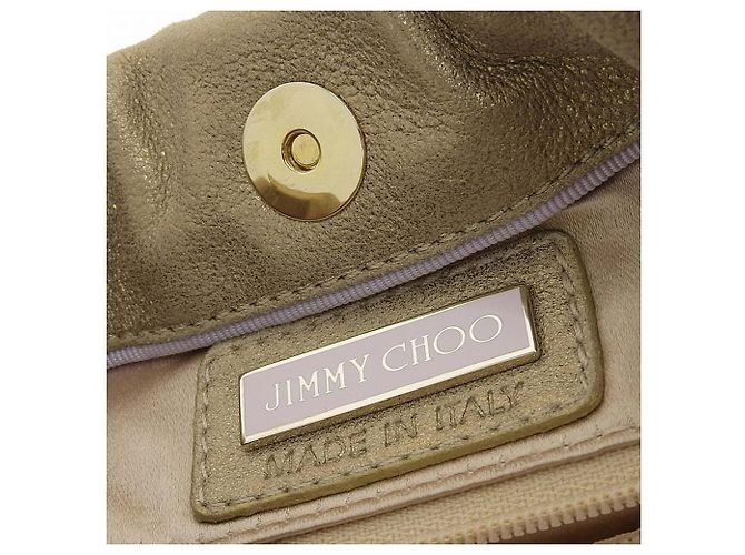 Borsa a spalla in pelle con frange Jimmy Choo oro D'oro - vista 10