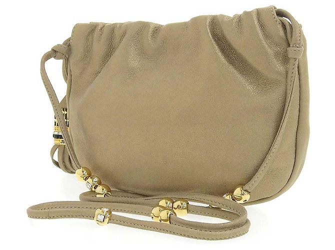 Borsa a spalla in pelle con frange Jimmy Choo oro D'oro - vista 2