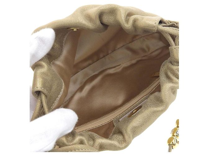Borsa a spalla in pelle con frange Jimmy Choo oro D'oro - vista 3