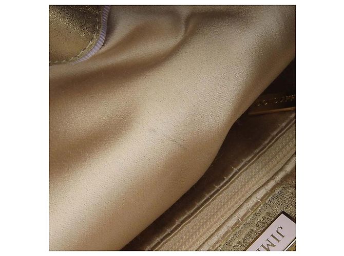 Borsa a spalla in pelle con frange Jimmy Choo oro D'oro - vista 4