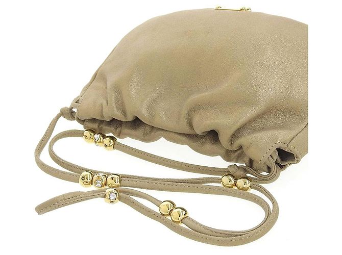 Borsa a spalla in pelle con frange Jimmy Choo oro D'oro - vista 6