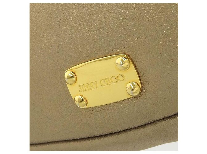 Borsa a spalla in pelle con frange Jimmy Choo oro D'oro - vista 8