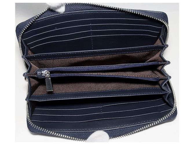 Autre Marque Cartera larga con cremallera redonda de cocodrilo con monedero 2301411 Azul - vista 3