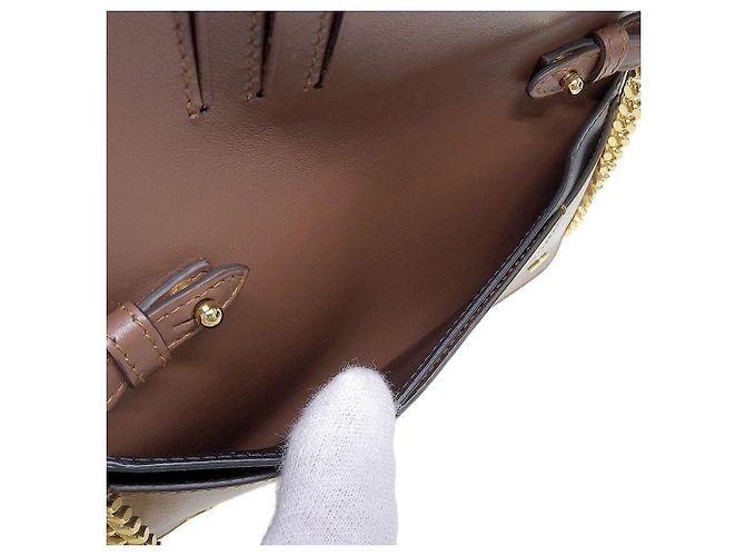 Pochette a spalla con catena e logo Burberry a righe Marrone - vista 4