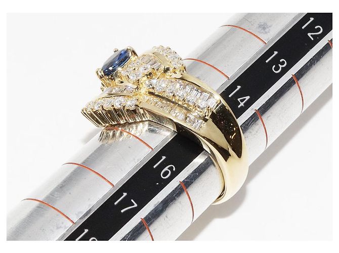 Autre Marque Au750 Saphir-Diamantring Golden - Ansicht 2