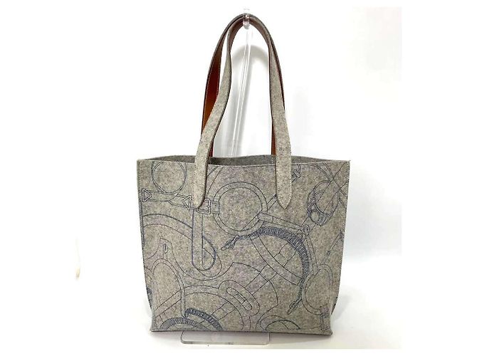 Hermès Borsa tote Calimmy MM in pelle feltro Hermes Grigio - vista 2