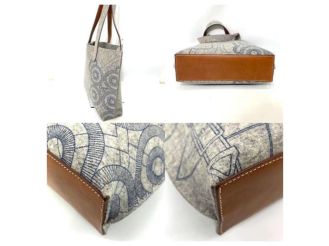 Hermès Borsa tote Calimmy MM in pelle feltro Hermes Grigio - vista 3