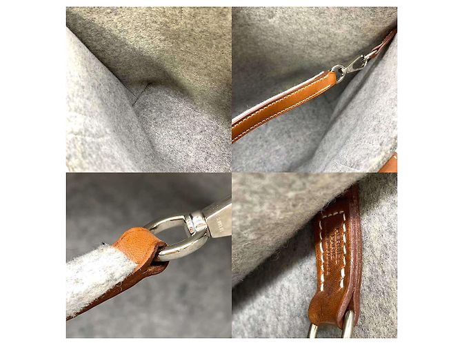 Hermès Borsa tote Calimmy MM in pelle feltro Hermes Grigio - vista 6