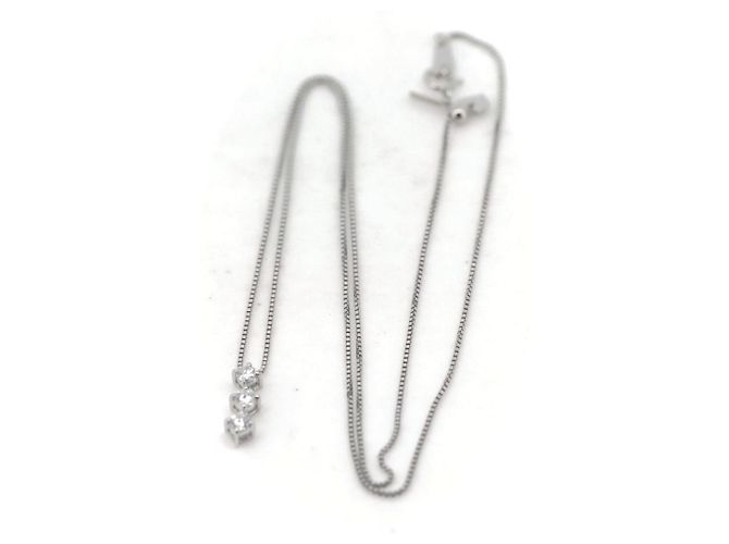 Autre Marque Platin-Diamant-Trilogie-Halskette PT900 - Ansicht 2