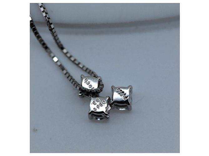 Autre Marque Platin-Diamant-Trilogie-Halskette PT900 - Ansicht 4