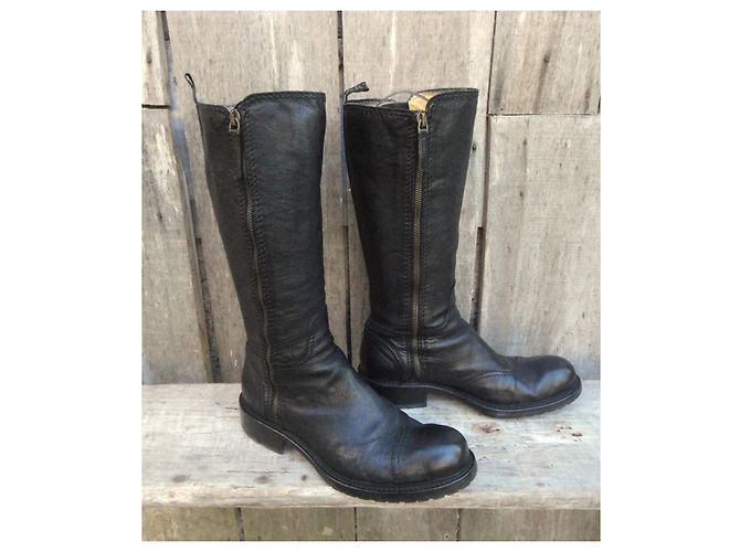 Botas Sartore de cuero negro - vista 2