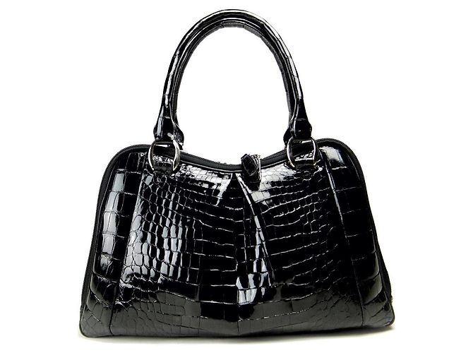 Autre Marque Borsa a mano in pelle di coccodrillo Nero - vista 2
