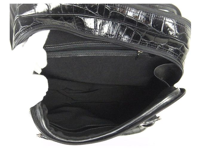 Autre Marque Borsa a mano in pelle di coccodrillo Nero - vista 6