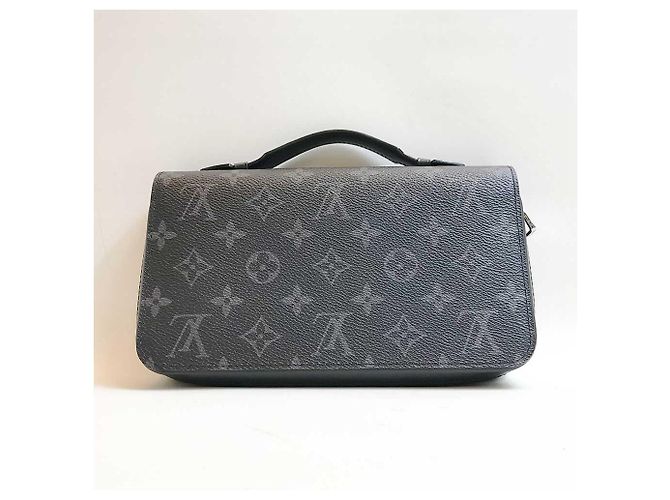 Louis Vuitton Monogram Eclipse Zippy XL Geldbörse M61698 Schwarz - Ansicht 2