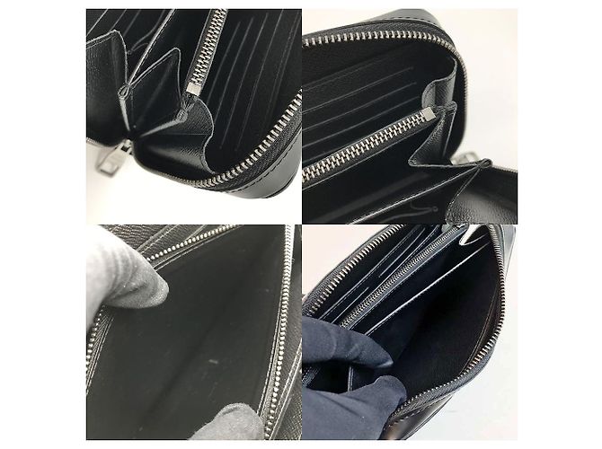Louis Vuitton Monogram Eclipse Zippy XL Geldbörse M61698 Schwarz - Ansicht 5