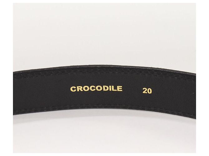 Autre Marque Krokodilleder Gürtel Schwarz - Ansicht 3