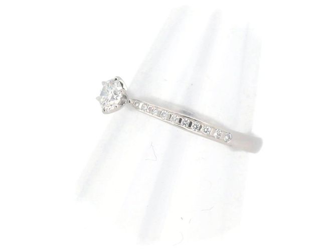 Autre Marque Gebrauchter Niwaka-Diamantring 0,20CT PT950 Platin Größe 11 - Ansicht 2