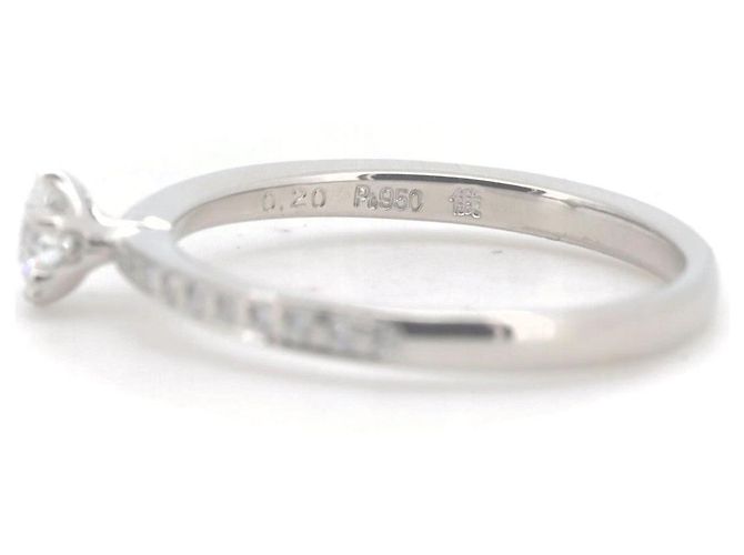 Autre Marque Gebrauchter Niwaka-Diamantring 0,20CT PT950 Platin Größe 11 - Ansicht 4