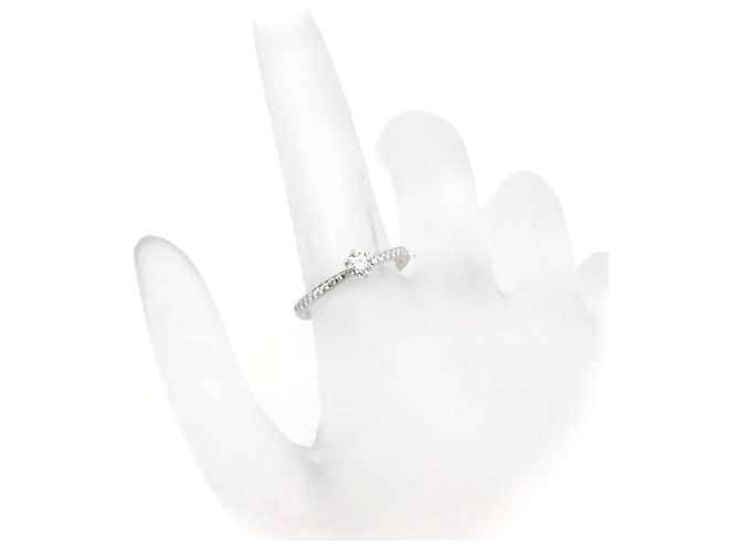 Autre Marque Gebrauchter Niwaka-Diamantring 0,20CT PT950 Platin Größe 11 - Ansicht 6
