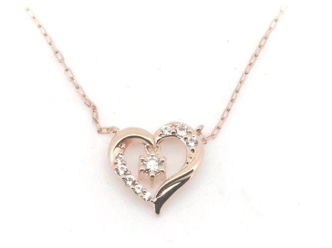 Autre Marque Collana in pietra semitrasparente con diamante 4℃ K10PG Rosa - vista 3