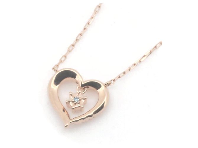 Autre Marque Collana in pietra semitrasparente con diamante 4℃ K10PG Rosa - vista 4