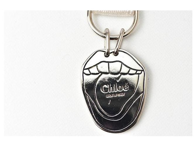 Chloé Portachiavi/Charm da borsa Motivo Topo Chloe, Naturale/Argento, 22cm - vista 4