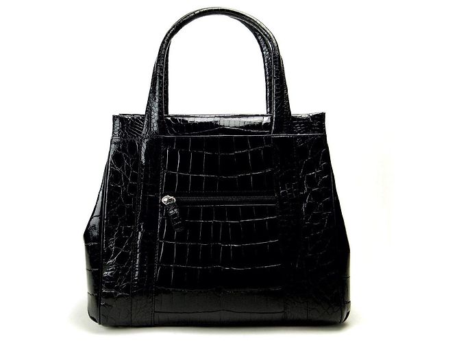 Autre Marque Borsa a mano in pelle di coccodrillo Nero - vista 2