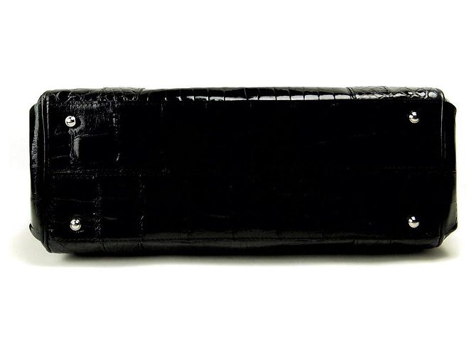 Autre Marque Borsa a mano in pelle di coccodrillo Nero - vista 3