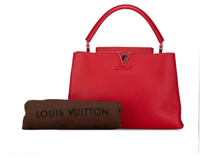 Borsa Louis Vuitton Capucines MM Rosso - vista 10