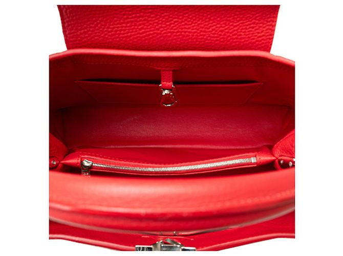 Borsa Louis Vuitton Capucines MM Rosso - vista 5