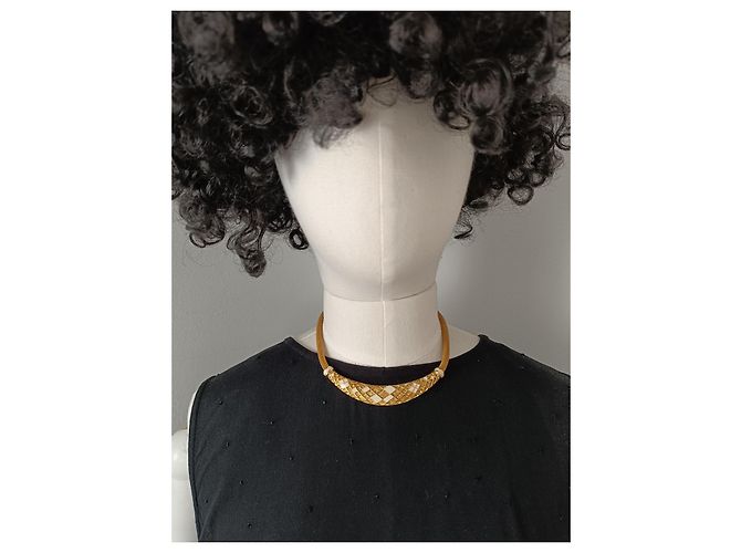 Collana Balenciaga placcata oro con smalto beige D'oro - vista 2
