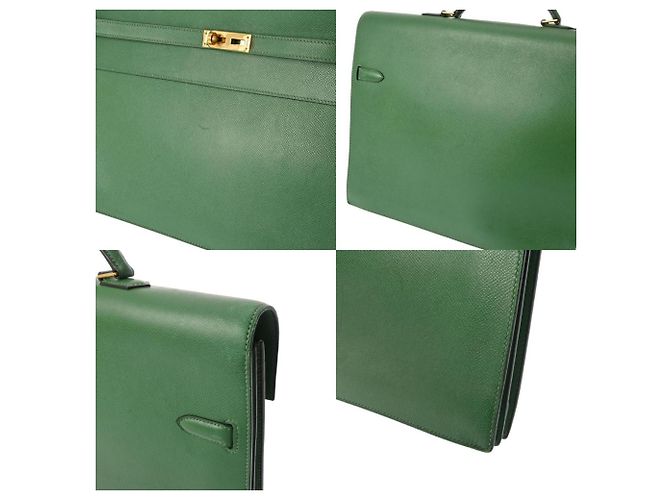 Hermès Borsa a tracolla Hermes Kelly Depeche 38 Verde - vista 9