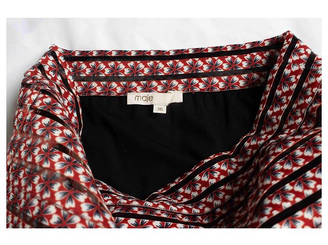 Maje, falda plisada Jezabel con estampado floral Roja - vista 5