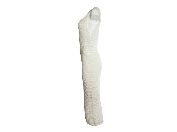 Autre Marque Umschlag 1975, Häkelkleid in Creme Weiß - Ansicht 2