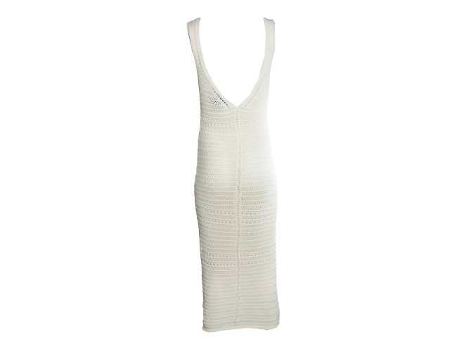 Autre Marque Umschlag 1975, Häkelkleid in Creme Weiß - Ansicht 3