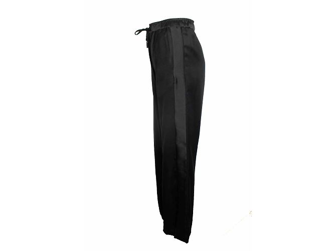 Sandro, calça preta com acabamento em cetim Preto - vista 2